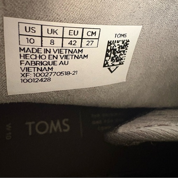 Toms Camarillo Corduroy Shoes Women’s Size 10 Gray High Top Ortholite Sneakers - Picture 11 of 13